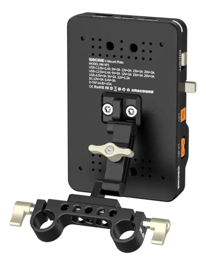 PLACA DE BATERIA V-MOUNT CON MULTIPLES SALIDAS Y BRAZO AJUSTABLE - 2