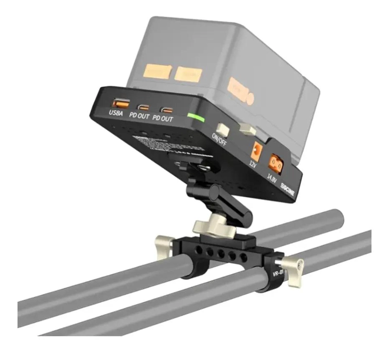 PLACA DE BATERIA V-MOUNT CON MULTIPLES SALIDAS Y BRAZO AJUSTABLE - 3