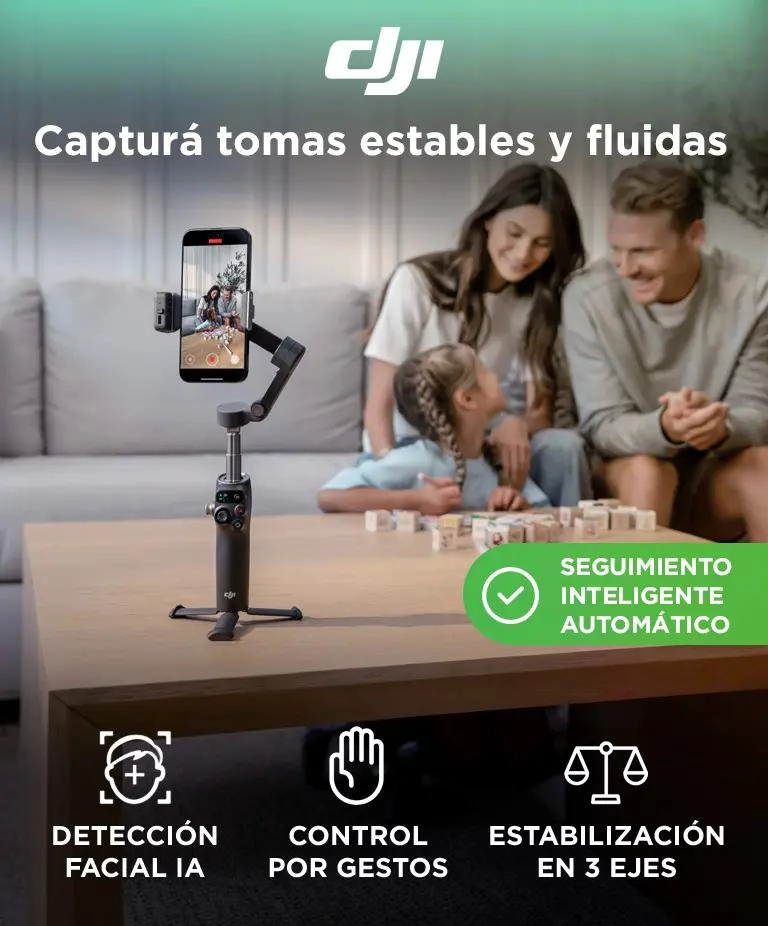 ESTABILIZADOR INTELIGENTE PARA CELULARES CON SEGUIMIENTO Y LUZ - 2