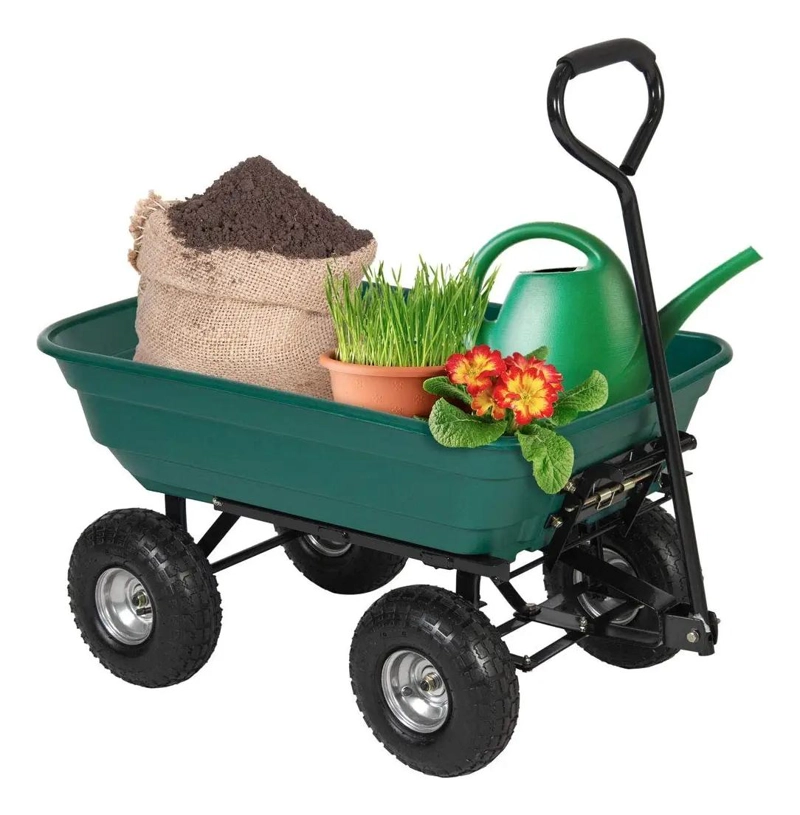CARRO ARRASTRE MULTIPROPOSITO ABATIBLE 200KG PARA JARDIN - 2