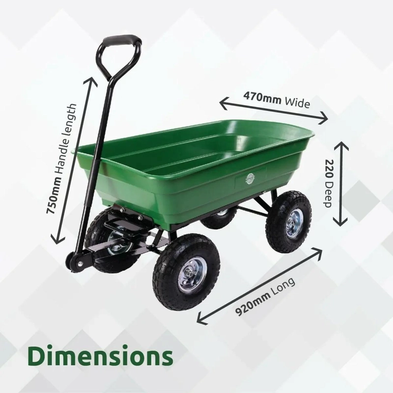 CARRO ARRASTRE MULTIPROPOSITO ABATIBLE 200KG PARA JARDIN - 7