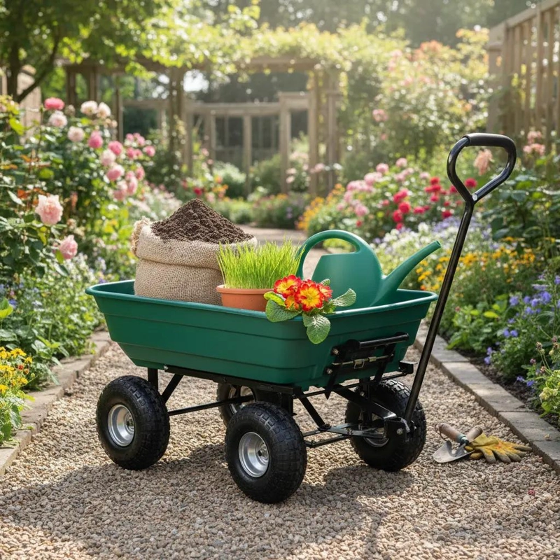 CARRO ARRASTRE MULTIPROPOSITO ABATIBLE 200KG PARA JARDIN - 8