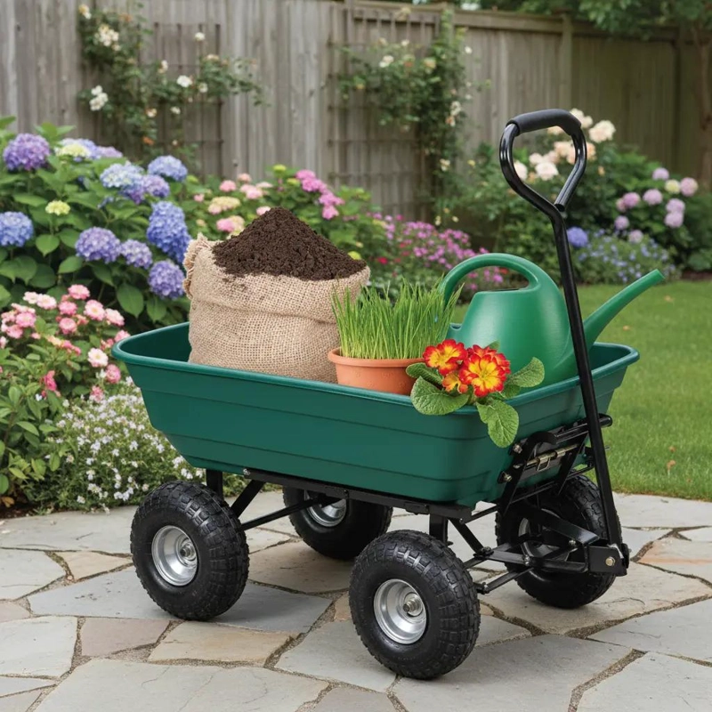 CARRO ARRASTRE MULTIPROPOSITO ABATIBLE 200KG PARA JARDIN - 9