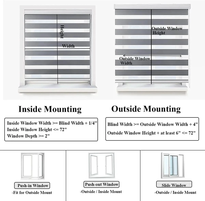 PERSIANAS ENROLLABLES OPACAS DE CEBRA PARA VENTANAS - 6