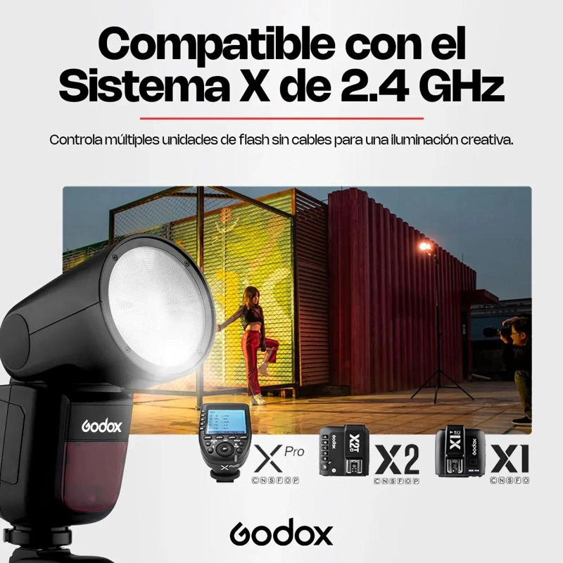 FLASH PROFESIONAL CON CABEZAL REDONDO Y BATERIA RECARGABLE PARA SONY - 10