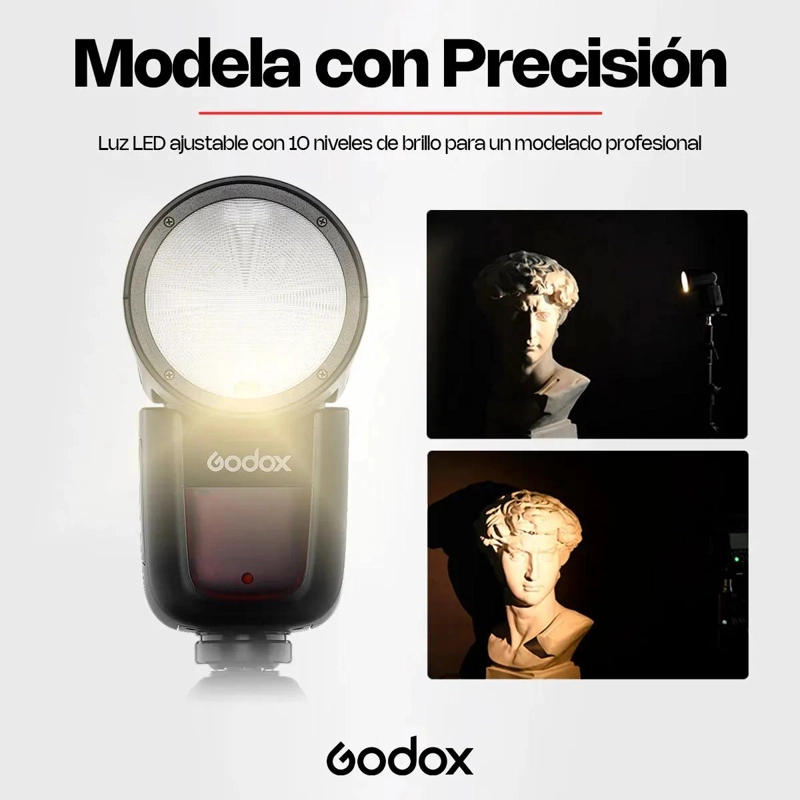 FLASH PROFESIONAL CON CABEZAL REDONDO Y BATERIA RECARGABLE PARA SONY - 6