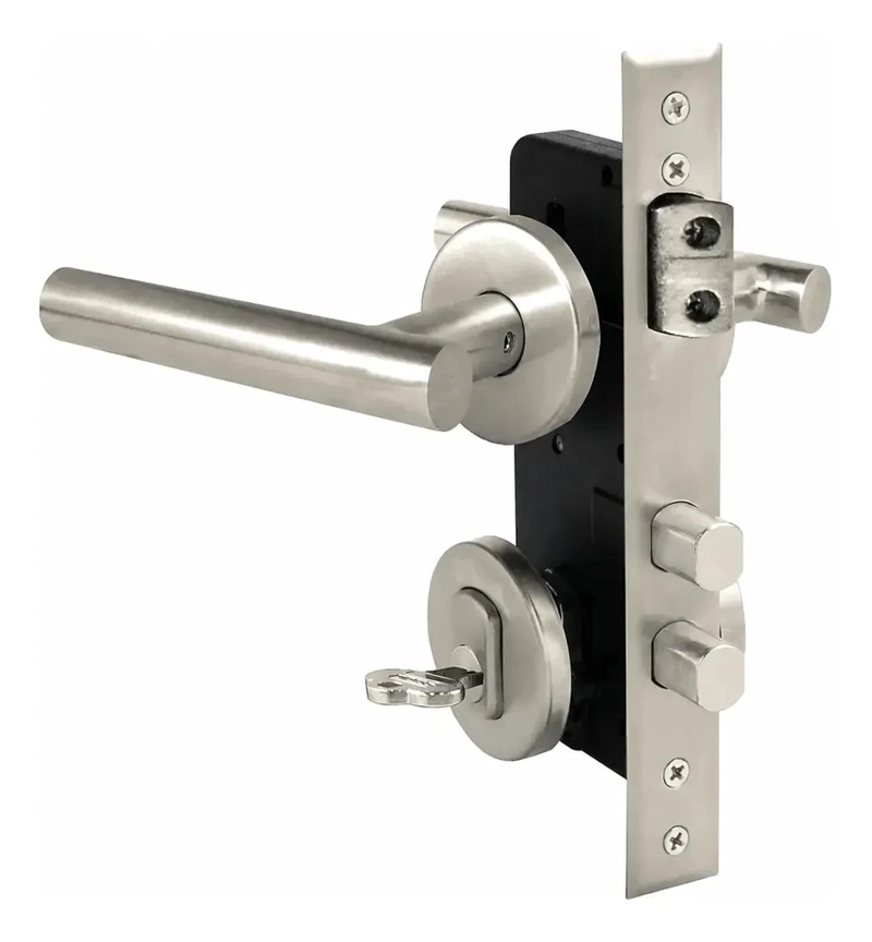 CERRADURA EMBUTIDA PLATA PARA PUERTAS CON MANILLA - 1