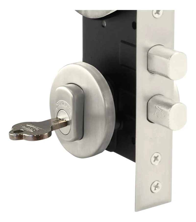 CERRADURA EMBUTIDA PLATA PARA PUERTAS CON MANILLA - 3