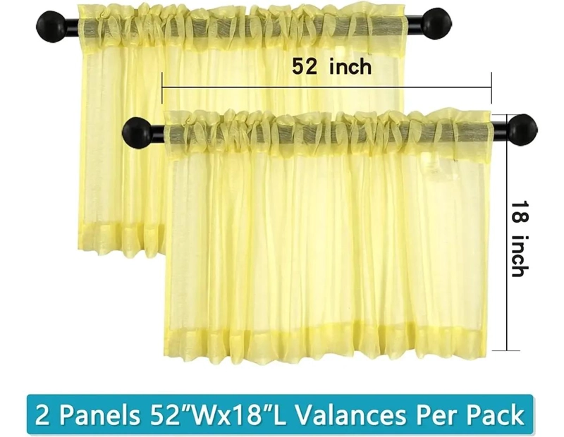 CENEFAS SEMITRANSPARENTES PARA VENTANAS DE 52 X 18 PULGADAS - 7