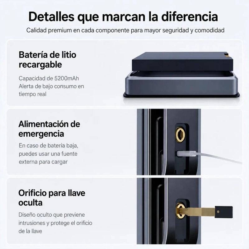 CERRADURA INTELIGENTE WIFI CON CAMARA Y AUDIO BIDIRECCIONAL - 6