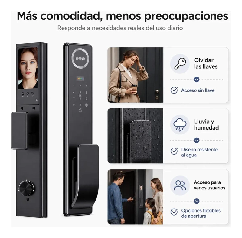 CERRADURA INTELIGENTE WIFI CON CAMARA Y AUDIO BIDIRECCIONAL - 7