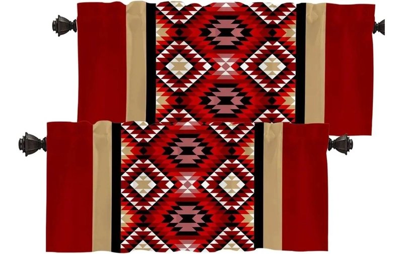 CENEFAS DE COCINA ROJAS, BLANCAS Y NEGRAS CON DISEÑO TRIBAL - 1