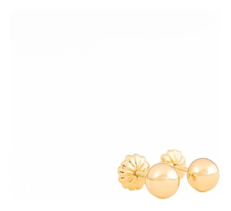 AROS BOLITA DE ORO 18K PARA NIÑAS Y MUJERES - 2