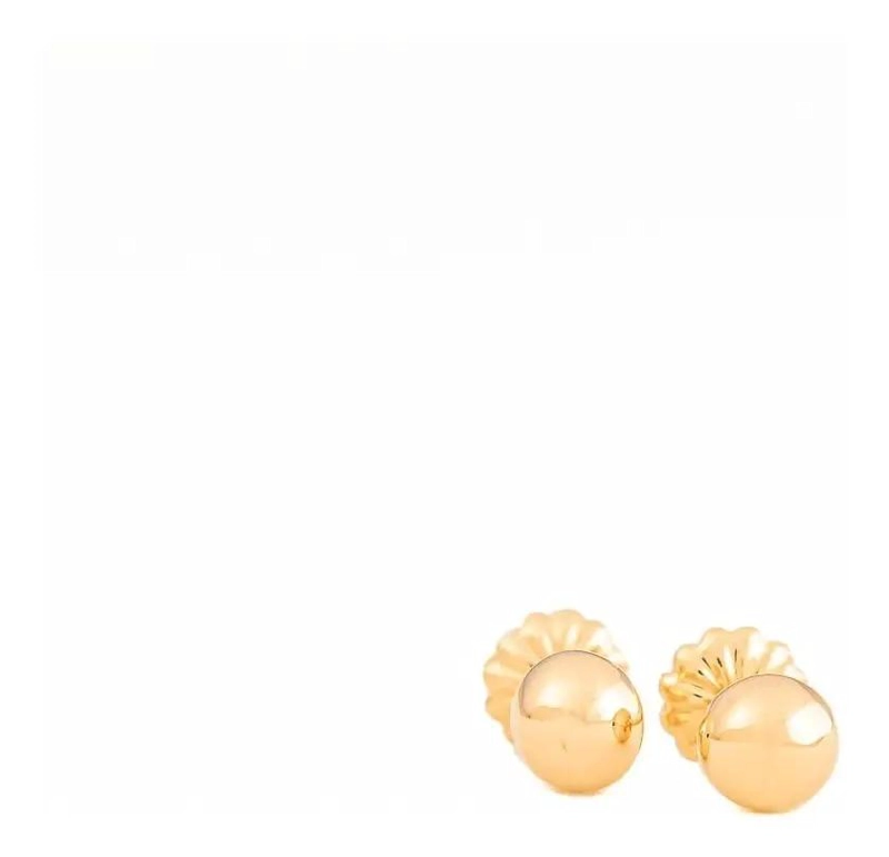 AROS BOLITA DE ORO 18K PARA NIÑAS Y MUJERES - 4