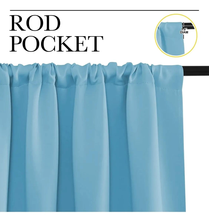 CORTINAS OPACAS PARA COCINA Y DORMITORIO EN TURQUESA - 3