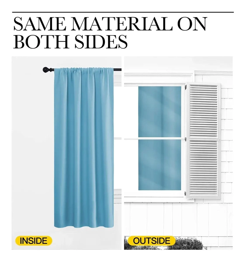 CORTINAS OPACAS PARA COCINA Y DORMITORIO EN TURQUESA - 4