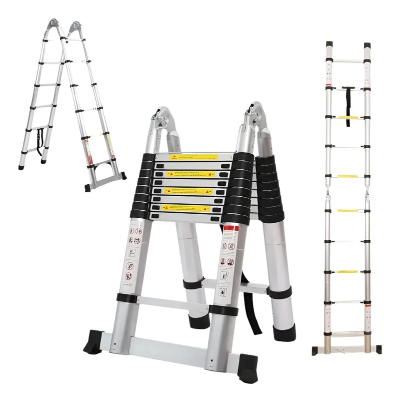 ESCALERA TELESCOPICA DE ALUMINIO 4,4 METROS PARA USO MULTIPLE - 1