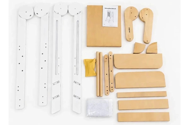 TORRE DE APRENDIZAJE PLEGABLE DE MADERA AJUSTABLE PARA NIÑOS - 6