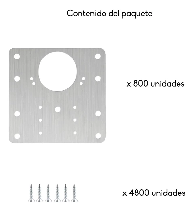 PLACA DE REPARACION DE BISAGRA 9X9CM CON TORNILLOS INCLUIDOS - 2