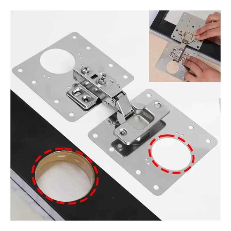 PLACA DE REPARACION DE BISAGRA 9X9CM CON TORNILLOS INCLUIDOS - 5