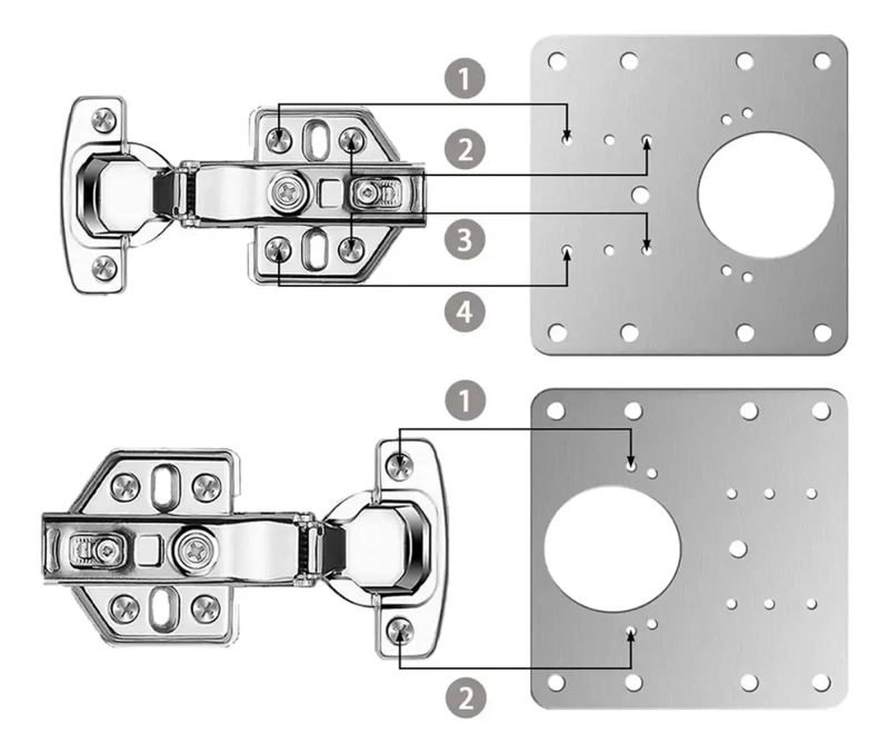 PLACA DE REPARACION DE BISAGRA 9X9CM CON TORNILLOS INCLUIDOS - 6