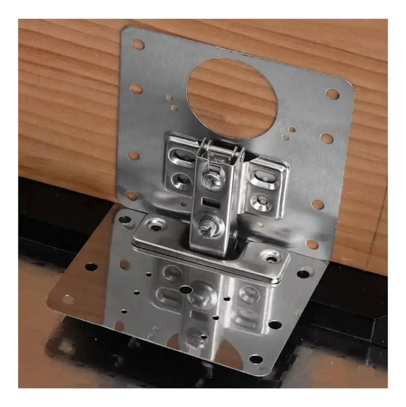 PLACA DE REPARACION DE BISAGRA 9X9CM CON TORNILLOS INCLUIDOS - 9