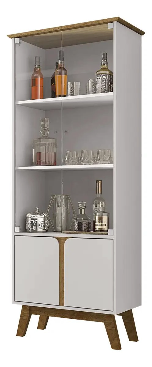 VITRINA MODERNA DE 4 PUERTAS CON ESTANTES Y ACABADO BRILLANTE - 2