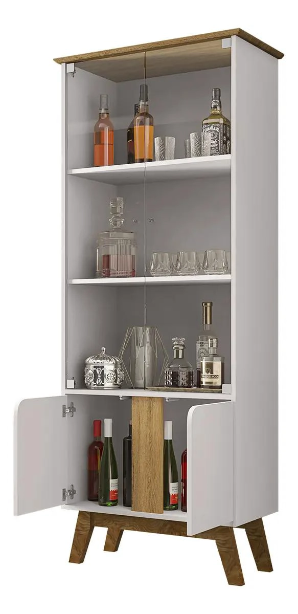 VITRINA MODERNA DE 4 PUERTAS CON ESTANTES Y ACABADO BRILLANTE - 3