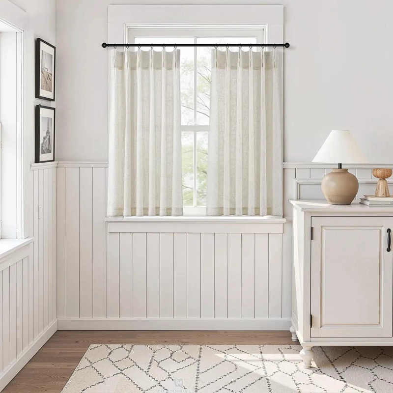 CORTINAS DE LINO PARA COCINA DE 30 PULGADAS CON FILTRO DE LUZ - 7