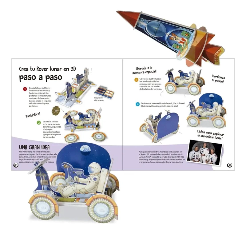 KIT DE CONSTRUCCION DE NAVES ESPACIALES CON LIBRO EDUCATIVO - 1