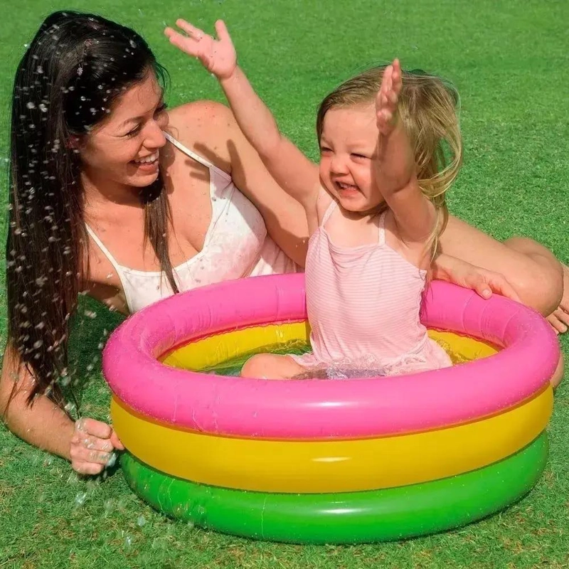 PISCINA INFLABLE MULTICOLOR PARA NIÑOS 60CM IDEAL VERANO - 6