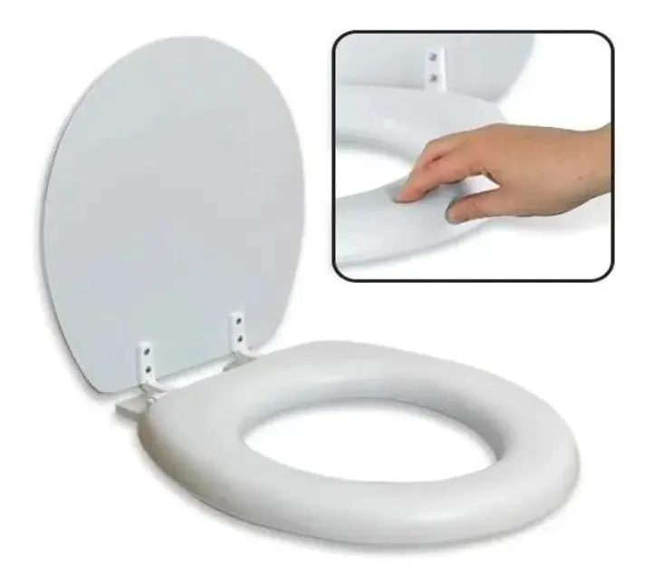 ASIENTO ACOLCHADO PARA INODORO CON BISAGRA DE CIERRE LENTO - 1