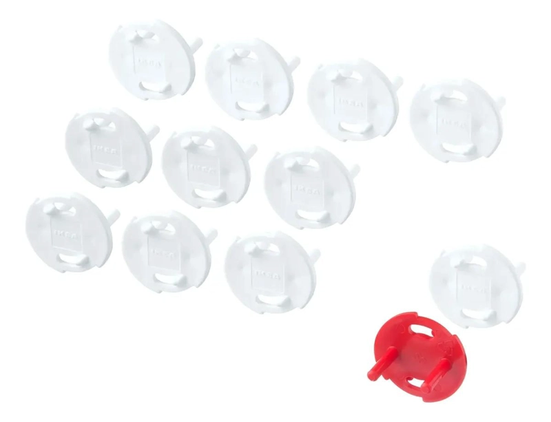 PROTECTORES DE ENCHUFES BLANCOS PARA SEGURIDAD INFANTIL 12 UNIDADES - 1
