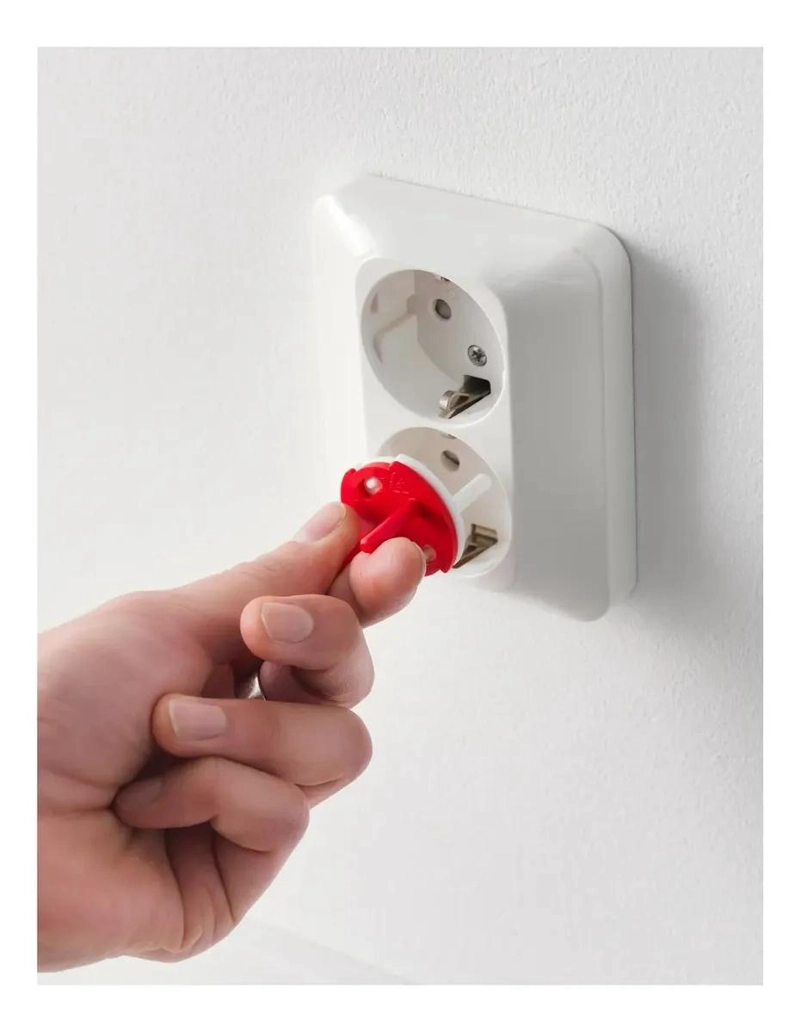 PROTECTORES DE ENCHUFES BLANCOS PARA SEGURIDAD INFANTIL 12 UNIDADES - 3