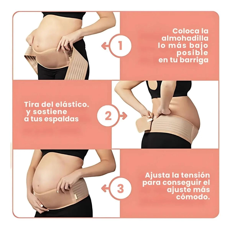 FAJA AJUSTABLE SOPORTE MATERNAL PARA EMBARAZO BEIGE - 4