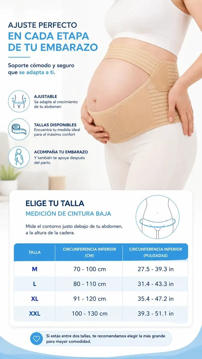 FAJA AJUSTABLE PARA EMBARAZO SOPORTE LUMBAR Y ABDOMINAL - 1