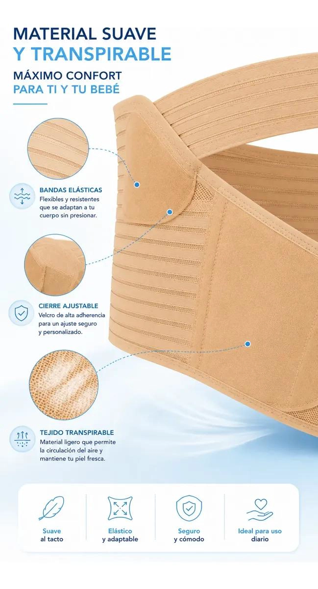 FAJA AJUSTABLE PARA EMBARAZO SOPORTE LUMBAR Y ABDOMINAL - 5