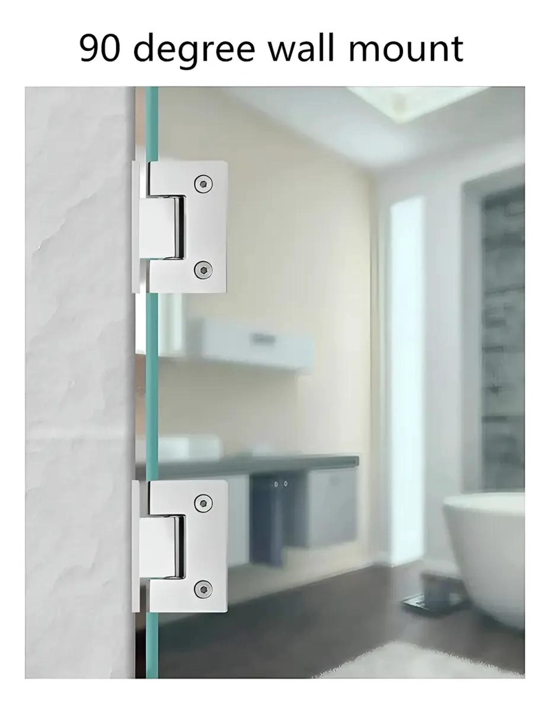 BISAGRAS DE 90 GRADOS PARA PUERTAS DE DUCHA DE VIDRIO RESISTENTES - 9