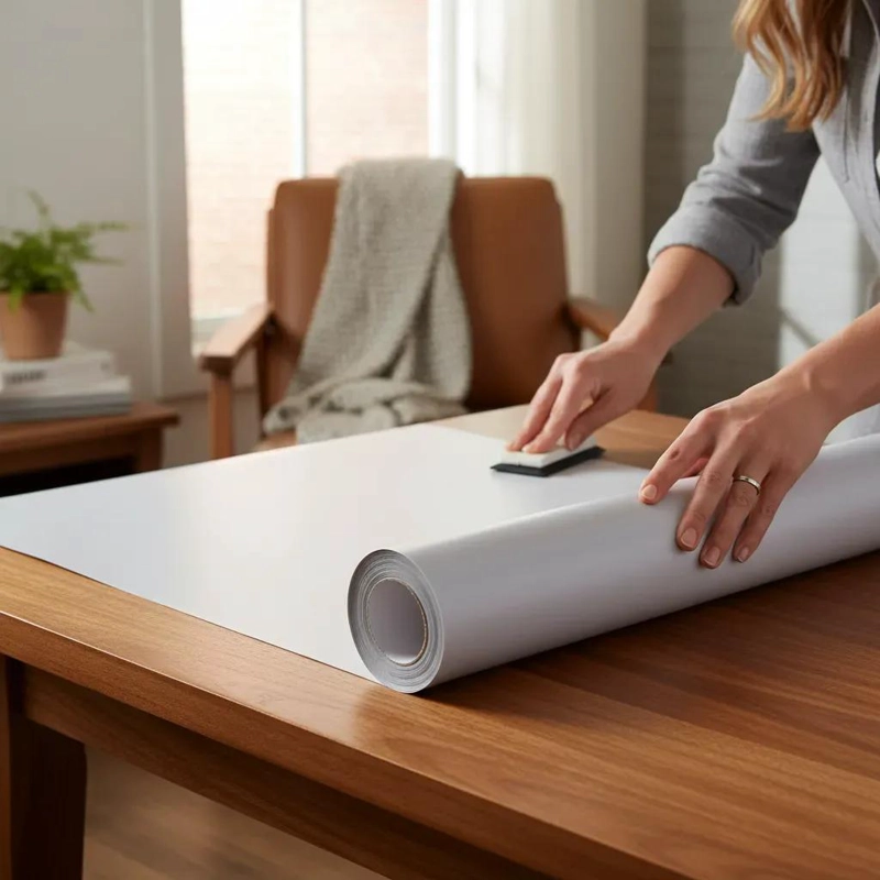 VINILO ADHESIVO DECORATIVO BLANCO MATE 30 CM X 5 METROS - 2