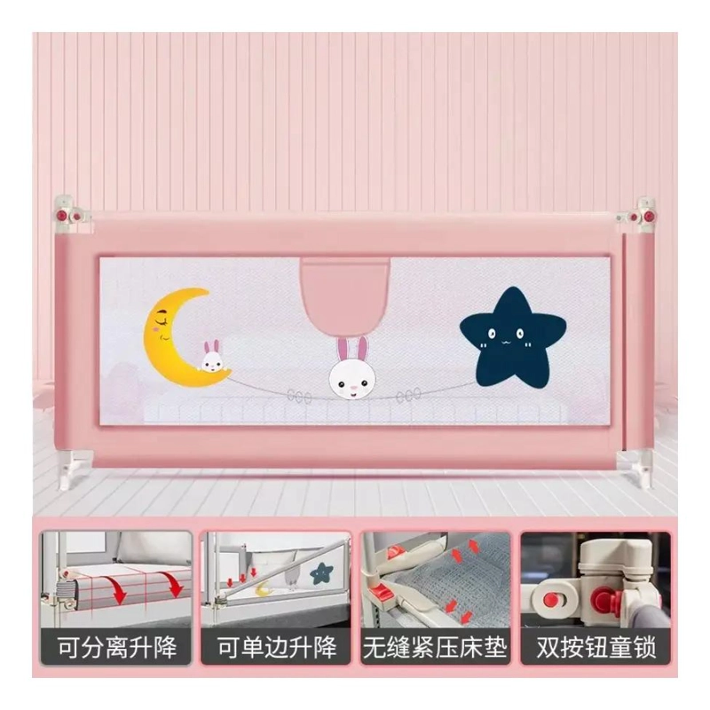 BARANDA DE SEGURIDAD PLEGABLE PARA CAMA DE NIÑOS 180CM - 3