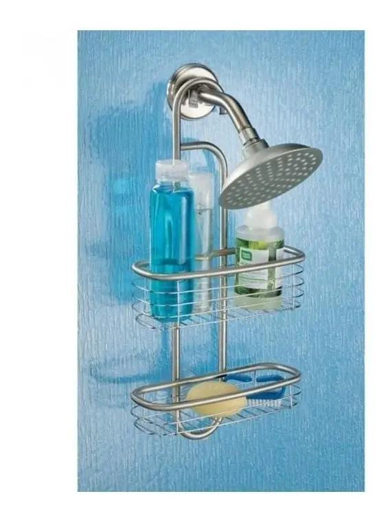 ORGANIZADOR DE DUCHA DE ALUMINIO CON GANCHOS Y TOALLERO - 3