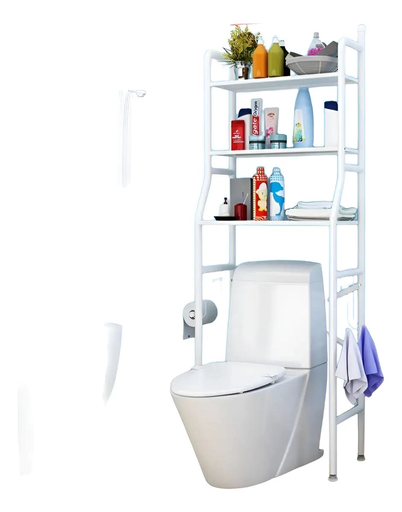 ESTANTE ORGANIZADOR DE BAÑO ARMABLE COLOR BLANCO - 1
