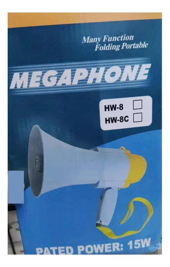 MEGAFONO PORTATIL RECARGABLE CON GRABACION Y SIRENA - 7
