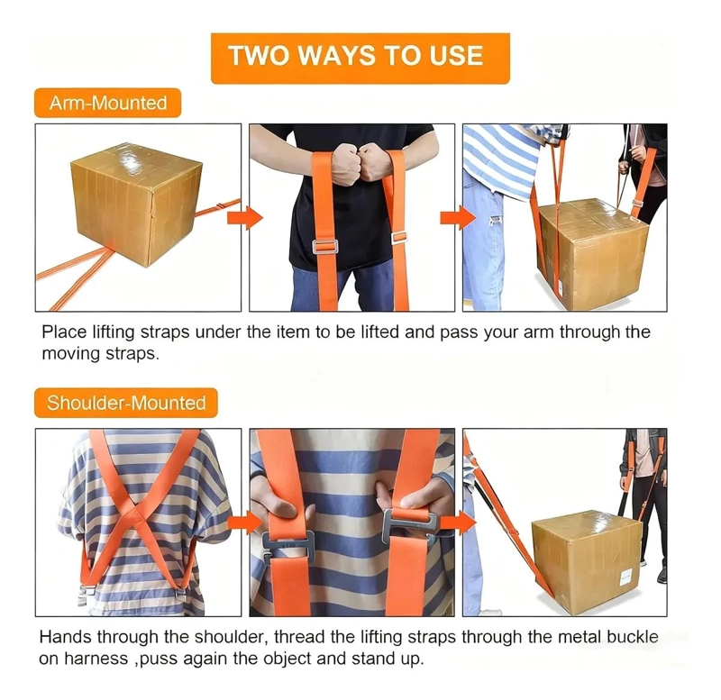 CINTAS DE ELEVACION PARA MUDANZAS KIT 4 UNIDADES - 4