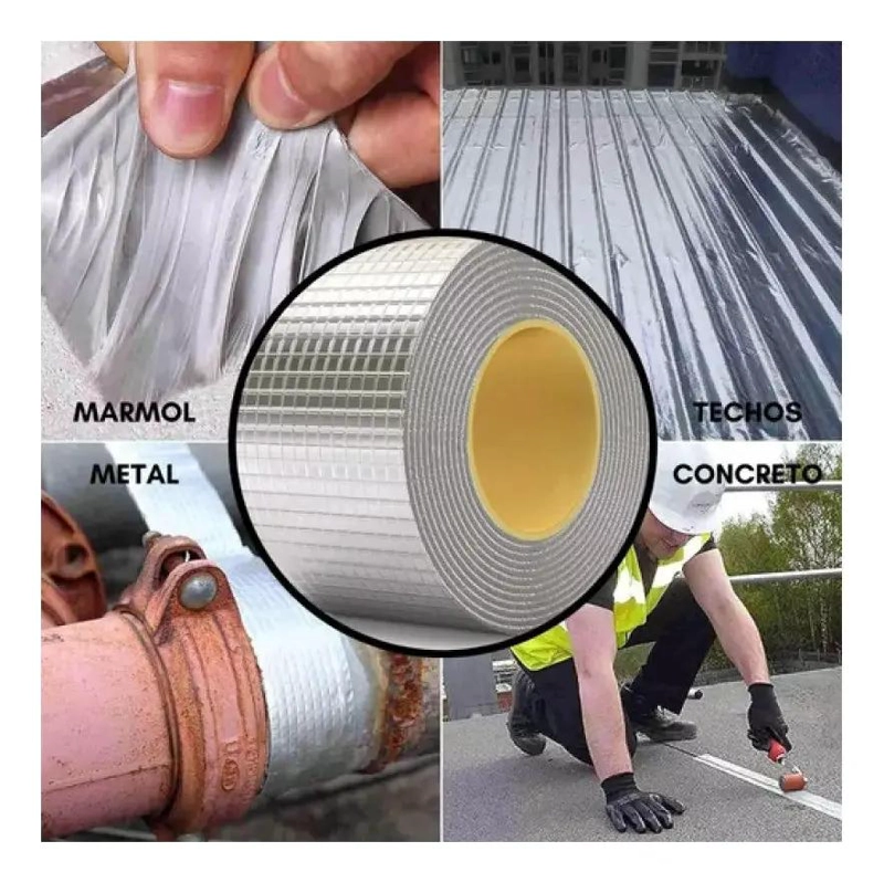 CINTA SELLADORA DE ALUMINIO BUTILICA PARA REPARACIONES 10CMX5M - 3