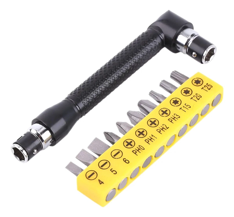 DESTORNILLADOR EN L CON MANGO DE EXTENSION Y 10 PUNTAS - 1