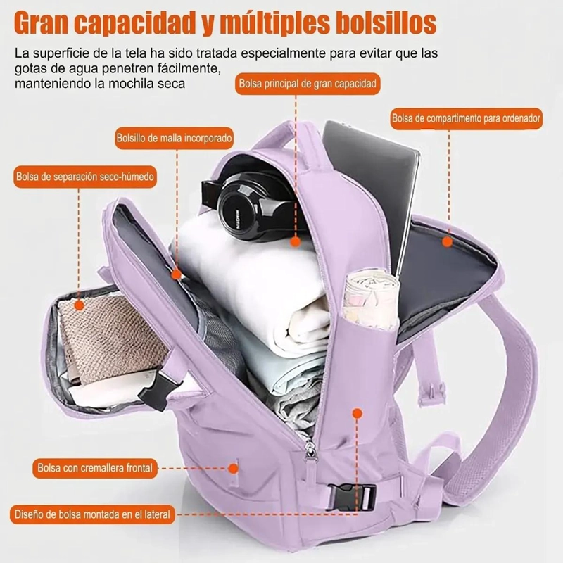 MOCHILA MULTIUSO IMPERMEABLE 35L PARA LAPTOP DE 15.6 PULGADAS - 3