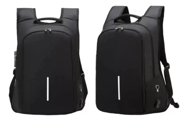 MOCHILA ANTIRROBO IMPERMEABLE CON PUERTO USB Y COMPARTIMENTOS - 3