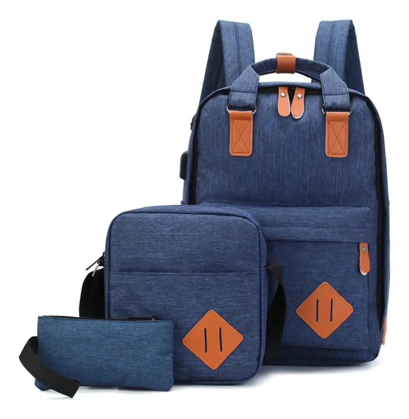 SET DE MOCHILA, BANDOLERA Y ESTUCHE PARA NOTEBOOK - 1