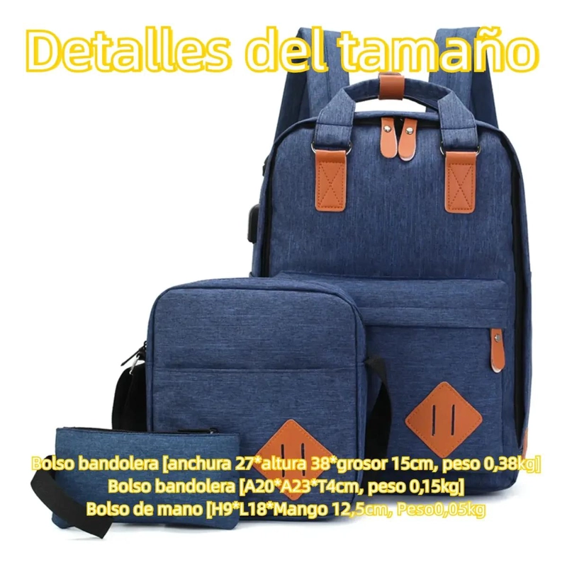 SET DE MOCHILA, BANDOLERA Y ESTUCHE PARA NOTEBOOK - 2